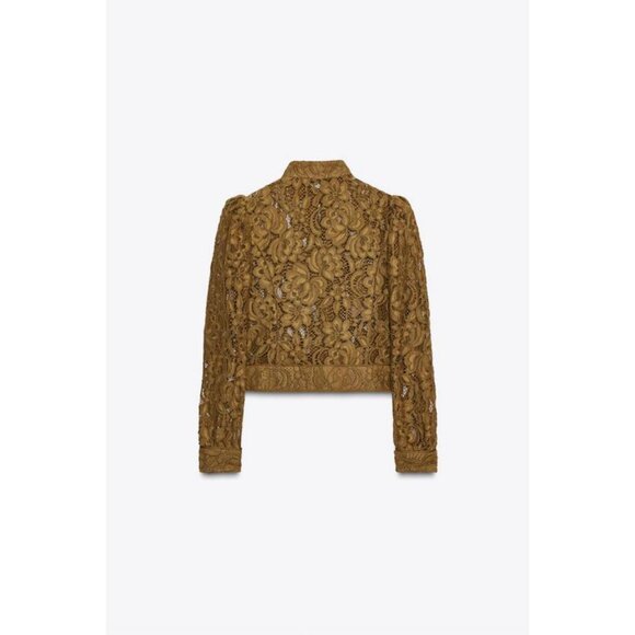 ZARA ZW COLLECTION LACE JACKET WITH PUFF SLEEVES - Picture 6 of 7